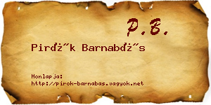 Pirók Barnabás névjegykártya
