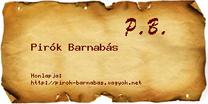 Pirók Barnabás névjegykártya